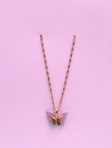 Collar de Mariposa Rosa